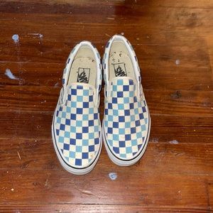 Blue/white low top vans